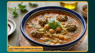 The Soul of Morocco: Authentic Moroccan Harira Soup with Lamb and Chickpeas